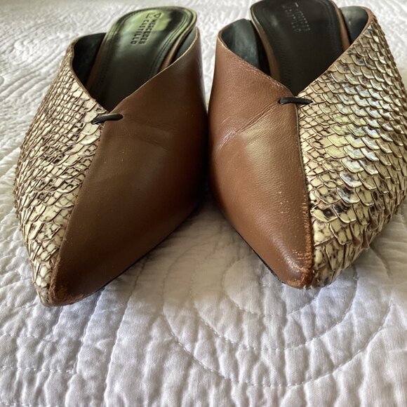 Mercedes Castillo Leather Animal Print Mules Women's Size: 9.5/39.5 - Picture 14 of 15